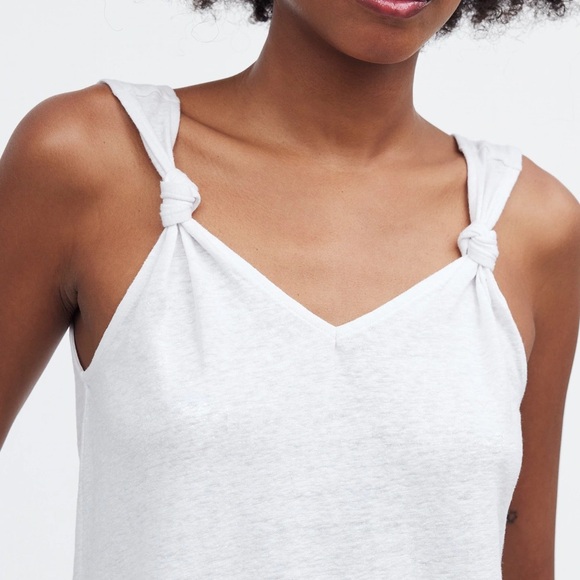 Madewell Wool Blend White Knotted-Strap Tank Top Size Small - Picture 4 of 5